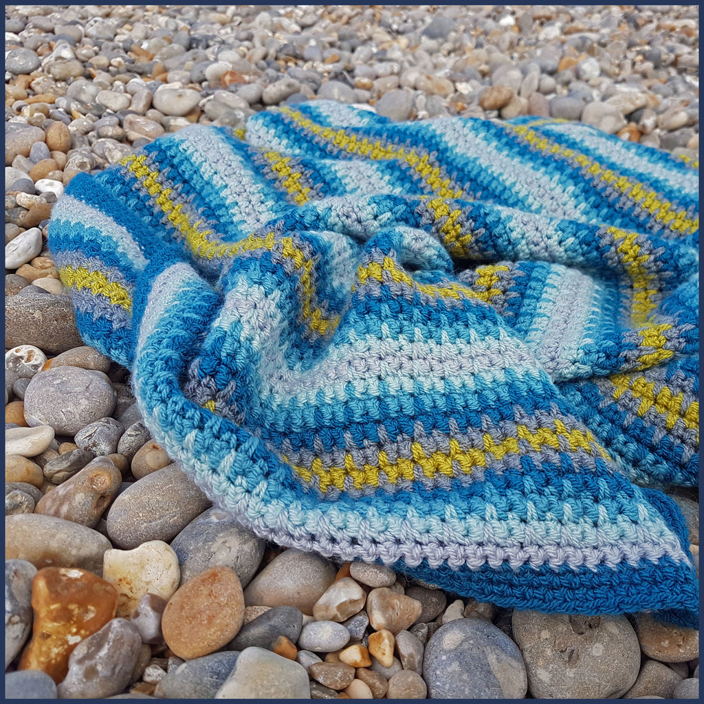 Campervan Crochet Blanket Kit - Blue Edition