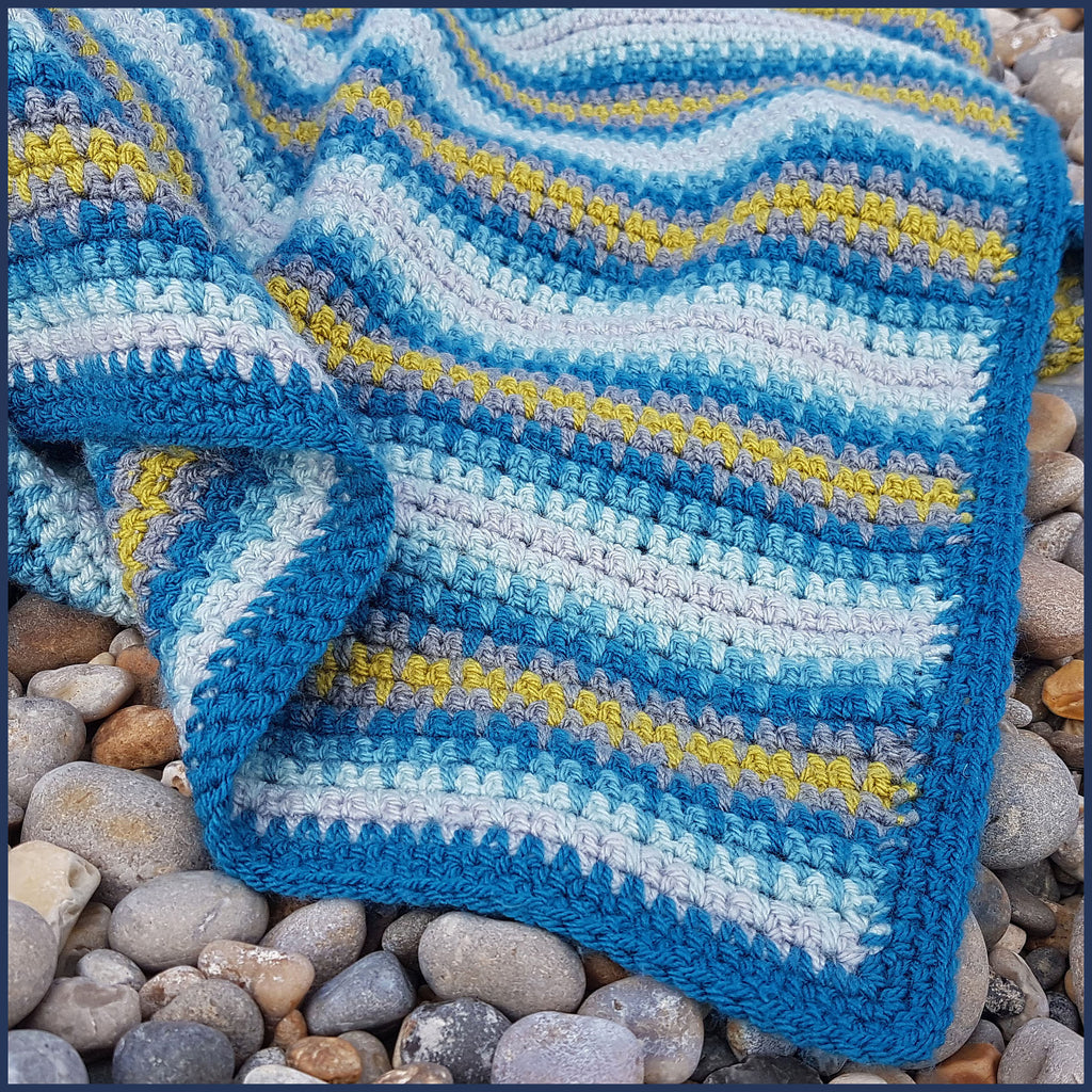 Campervan Crochet Blanket Kit - Blue Edition