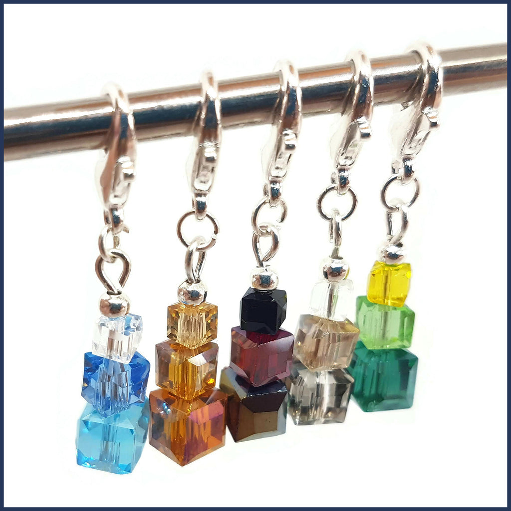 Gris Cubism Stitch Marker Set