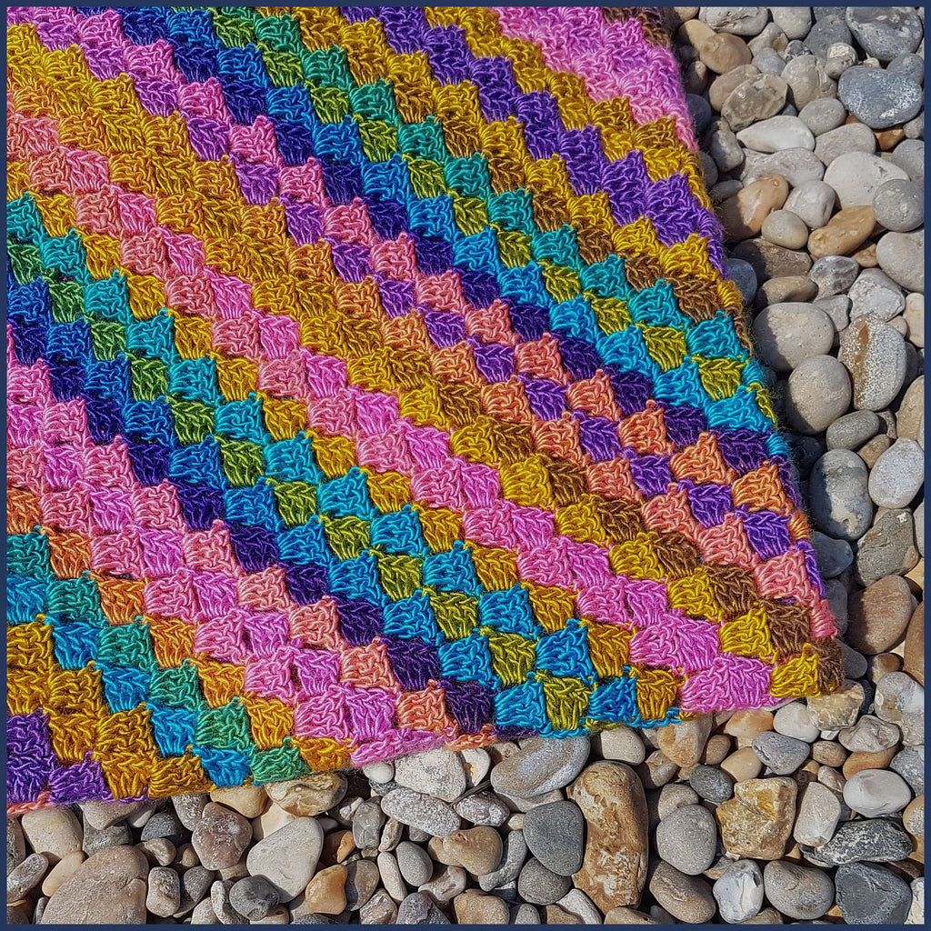 Tropical Rainbow Crochet Baby Blanket Kit