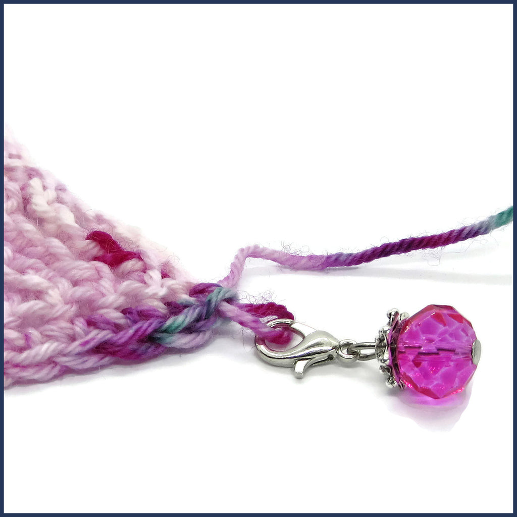 glass stitch marker with crochet