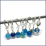 Blue Agate Knitting Marker Set