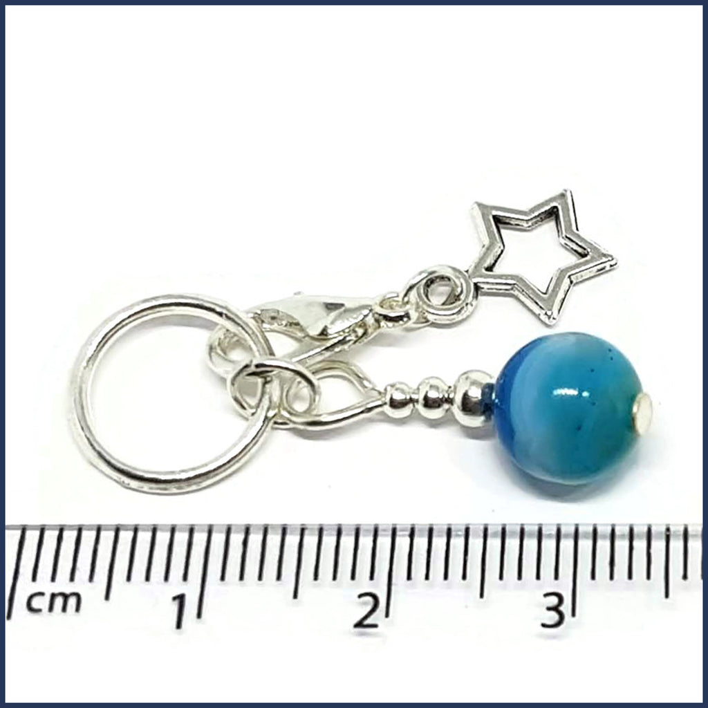 Blue Agate Knitting Marker Set