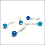 Blue Agate Stitch Marker Set