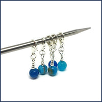 Blue Agate Stitch Marker Set