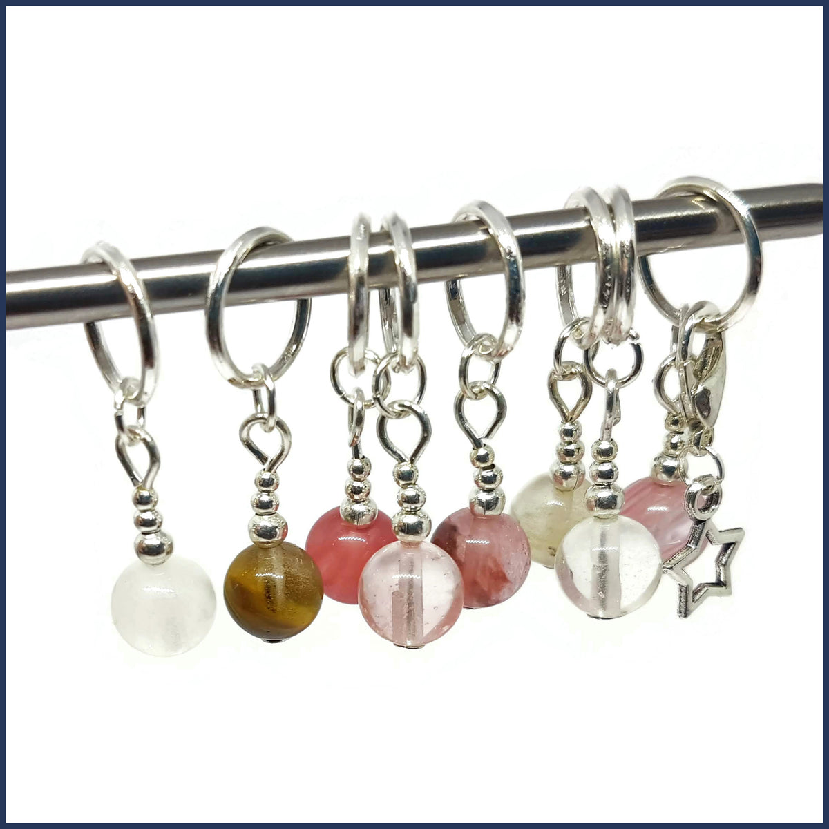 Cherry Quartz Knitting Marker Set – Blue Ammonite Designs