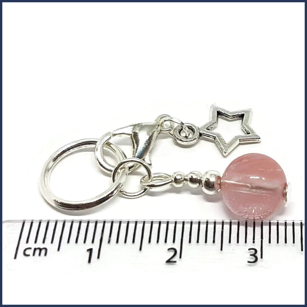 Cherry Quartz Knitting Marker Set