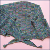 green/rainbow crochet shawl