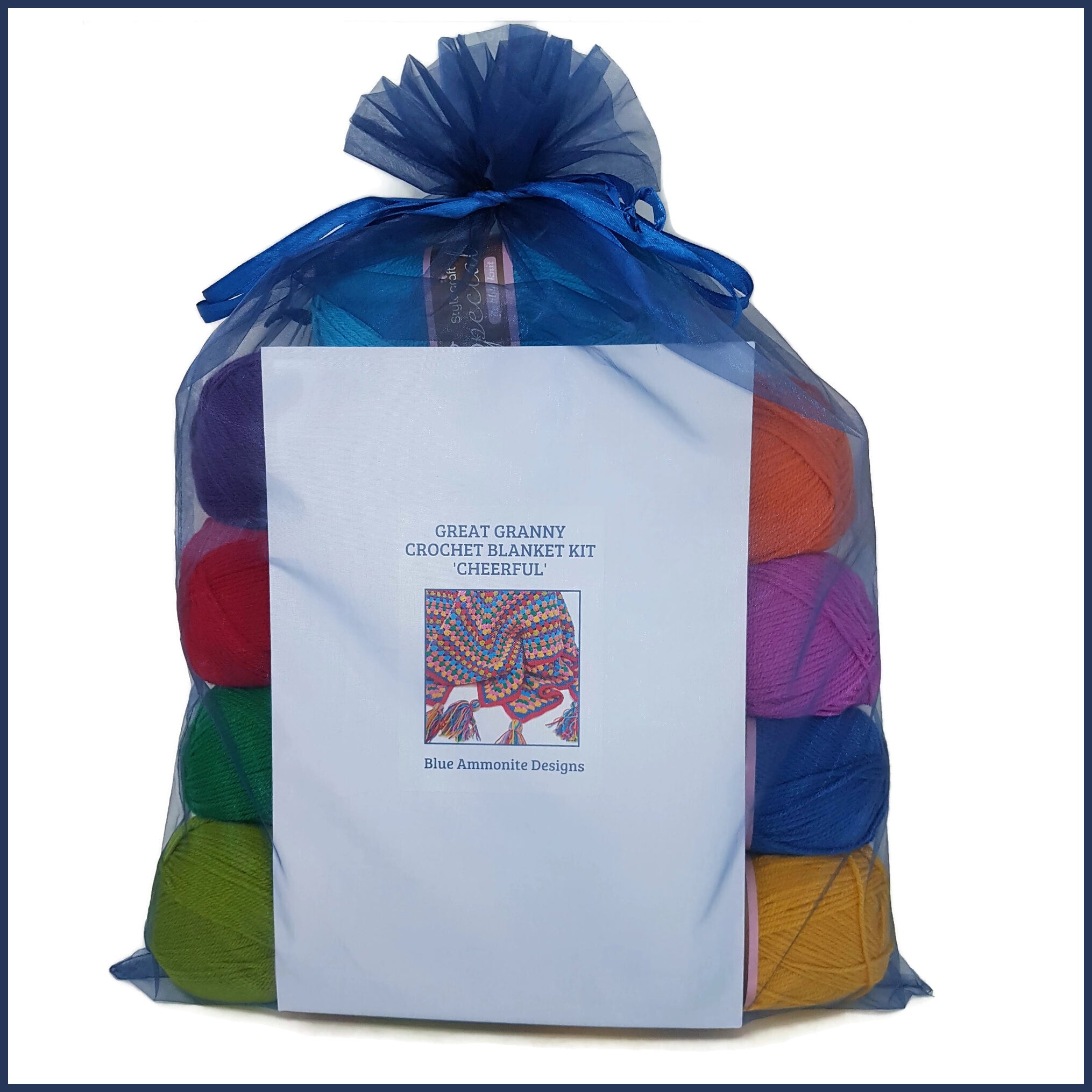 Great Granny Crochet Blanket Kit Cheerful Colours Rainbow Yarn