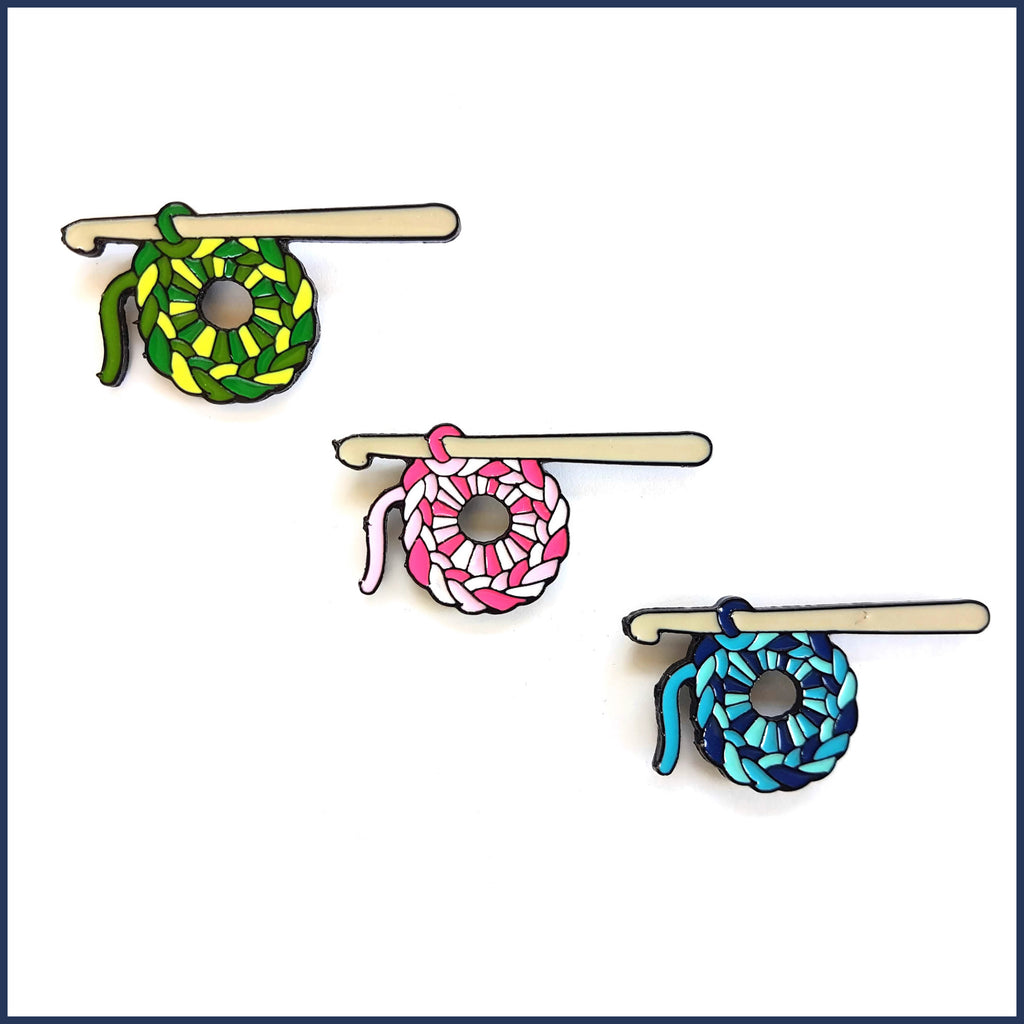 Join Our Crochet Circle Pin Badge