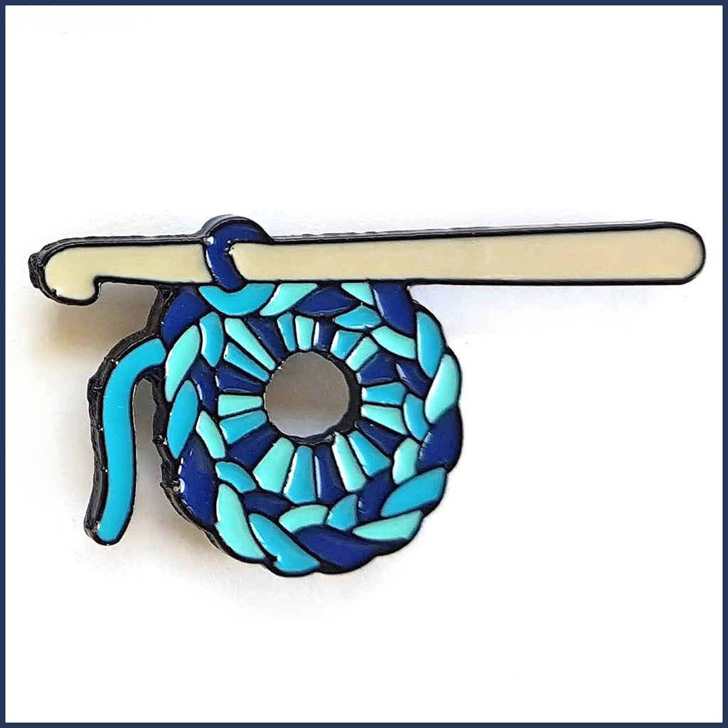 Join Our Crochet Circle Pin Badge