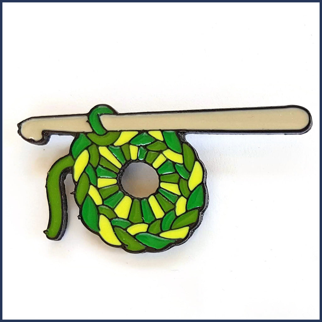 Join Our Crochet Circle Pin Badge