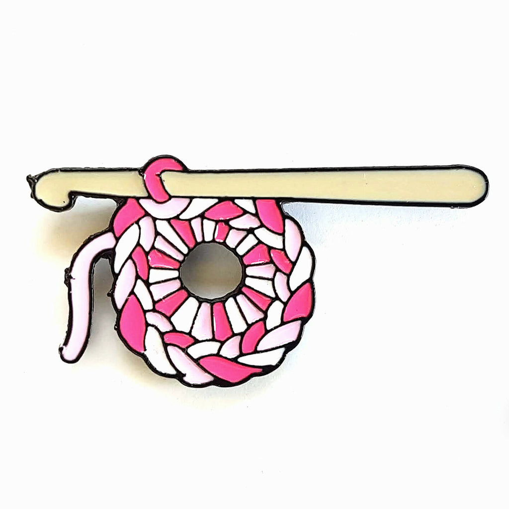 Join Our Crochet Circle Pin Badge