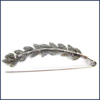 silver leaf and berries shawl pin reversed