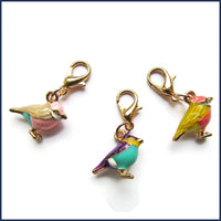 Little Birds Enamel Stitch Marker Charms