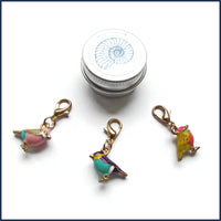 Little Birds Enamel Stitch Marker Charms