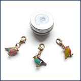 Little Birds Enamel Stitch Marker Charms