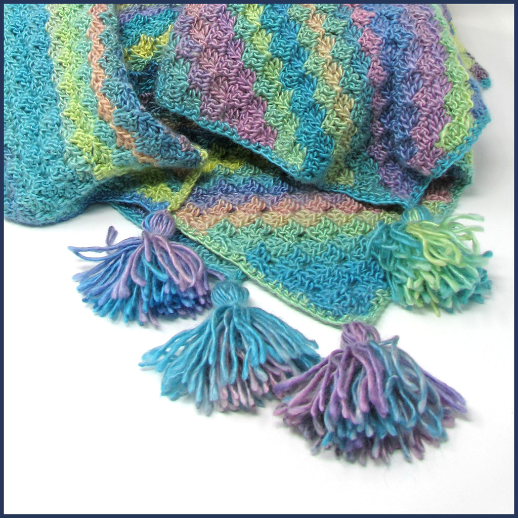 Ocean Rainbow Crochet Baby Blanket Kit