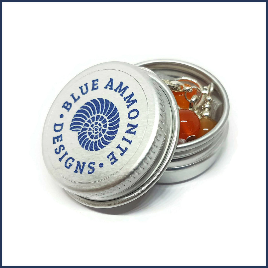 Orange Agate Knitting Marker Set