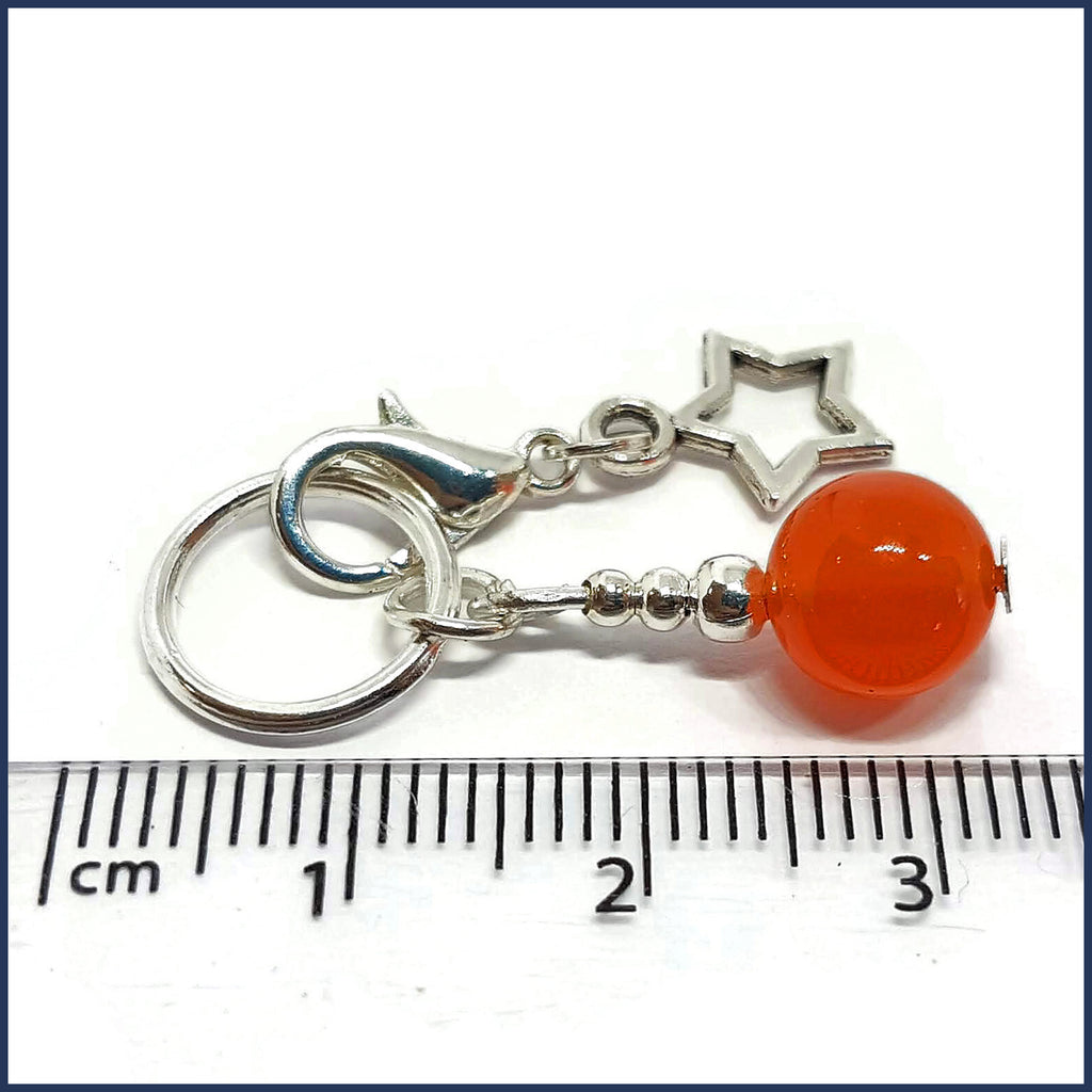 Orange Agate Knitting Marker Set