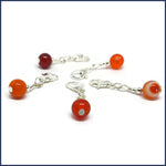 Orange Agate Stitch Marker Set