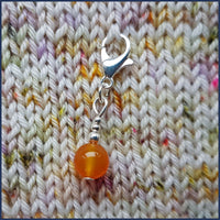 Orange Agate Stitch Marker Set