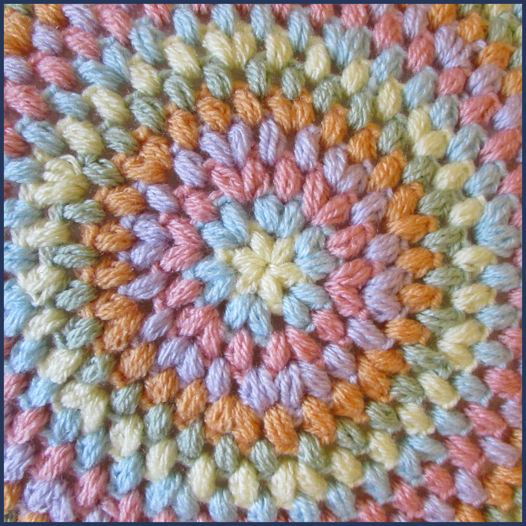 puff stitch crochet cushion cover close up