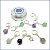 Rainbow Fluorite Knitting Marker Set