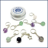 Rainbow Fluorite Knitting Marker Set