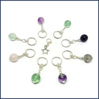 Rainbow Fluorite Knitting Marker Set