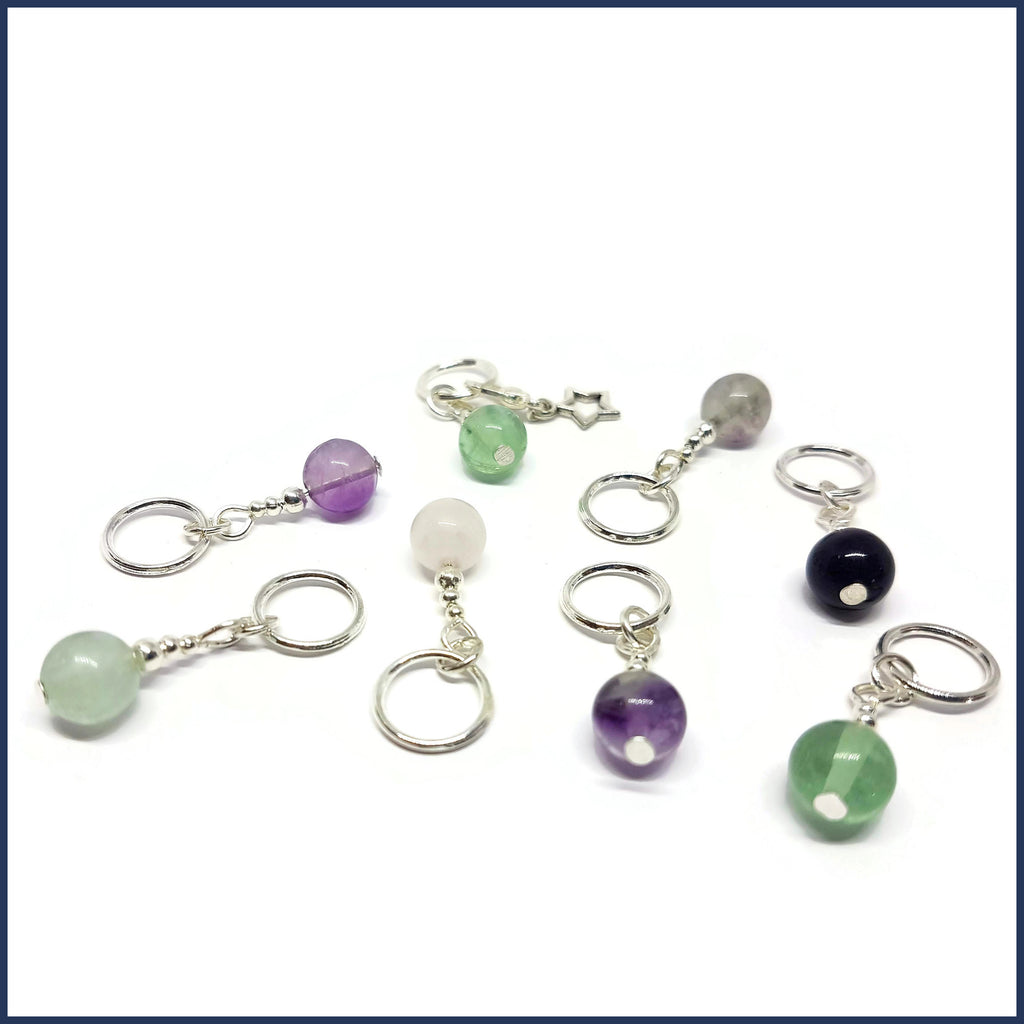 Rainbow Fluorite Knitting Marker Set