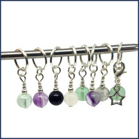 Rainbow Fluorite Knitting Marker Set