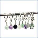 Rainbow Fluorite Knitting Marker Set