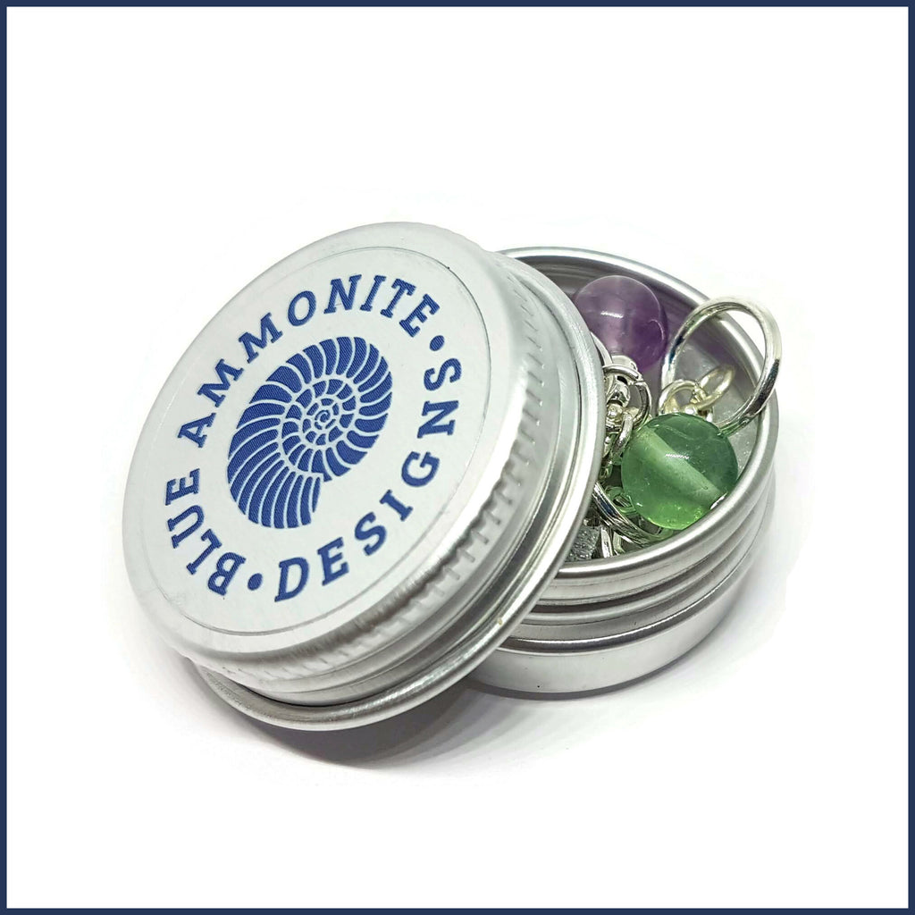 Rainbow Fluorite Knitting Marker Set