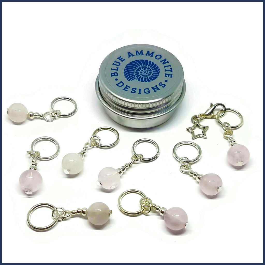 Rose Quartz Knitting Marker Set
