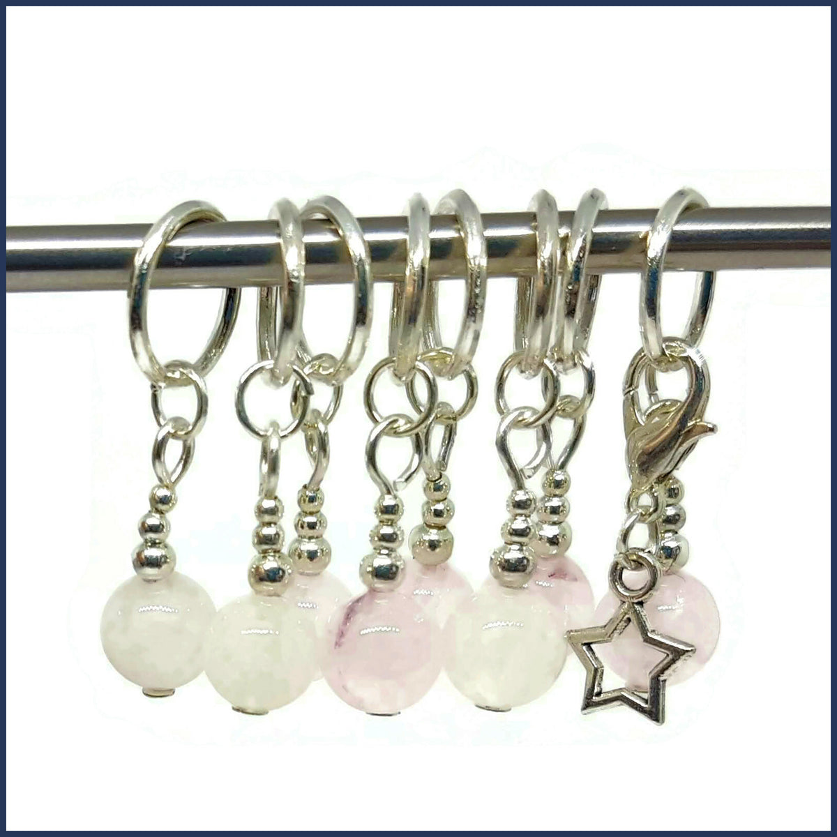 Rose Quartz Knitting Marker Set – Blue Ammonite Designs
