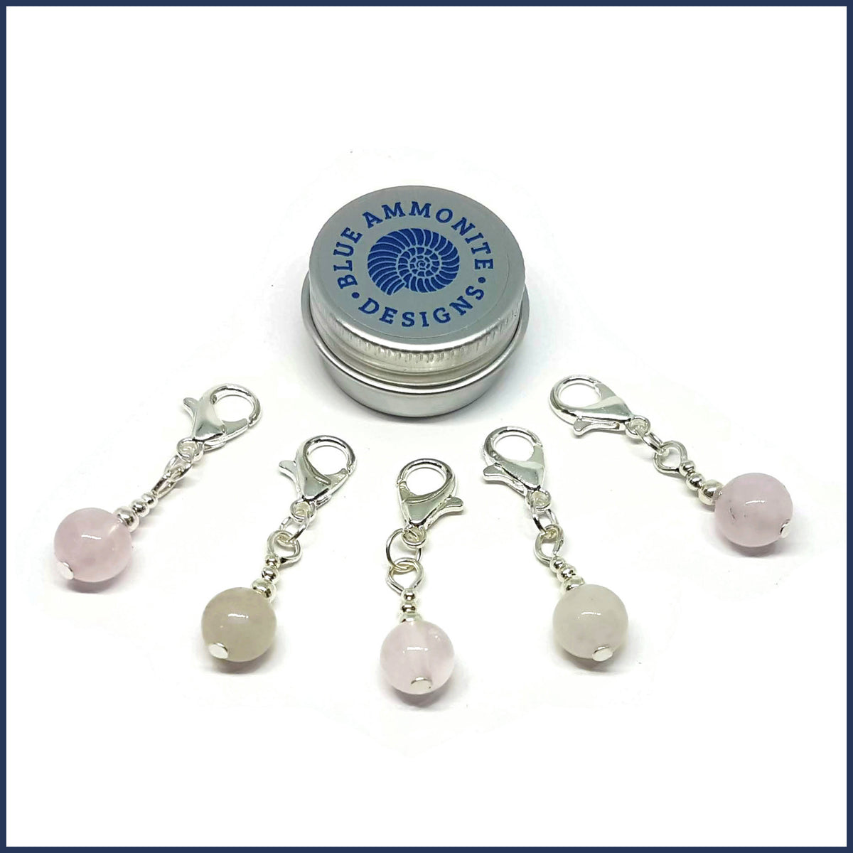 Rose Quartz Stitch Marker Set – Blue Ammonite Designs