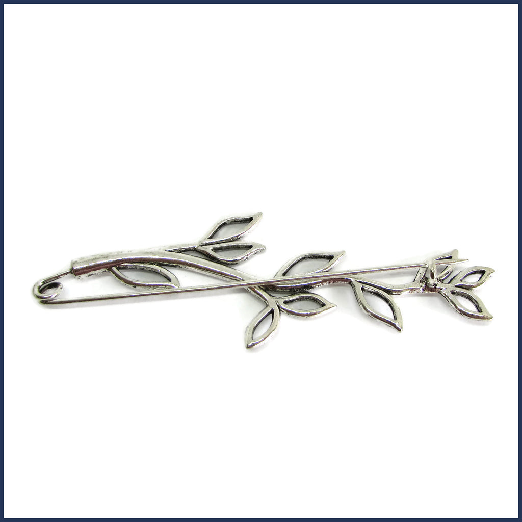silver twig shawl pin/brooch reverse