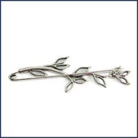 silver twig shawl pin/brooch reverse