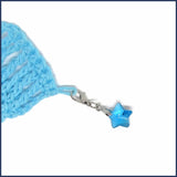 blue glass star stitch marker with crochet