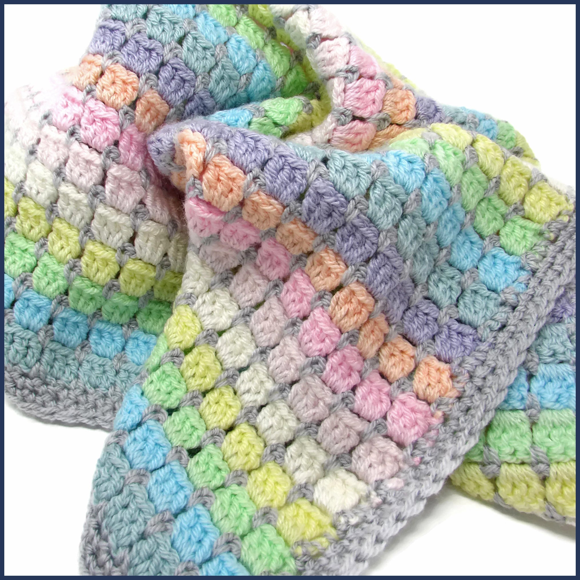 Vintage Rainbow Crochet Baby Blanket Kit ideal crochet gift for