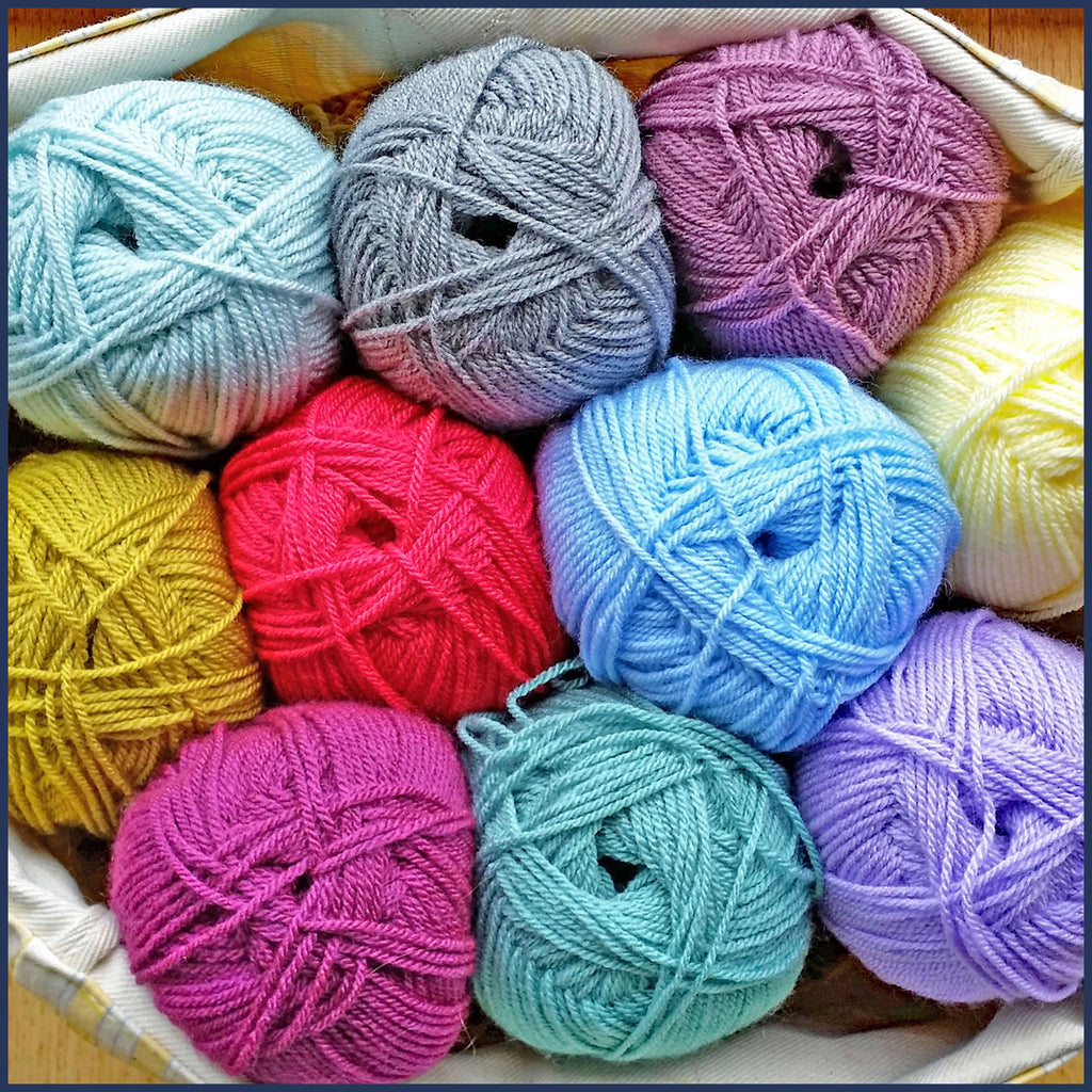 balls of yarn in a basket